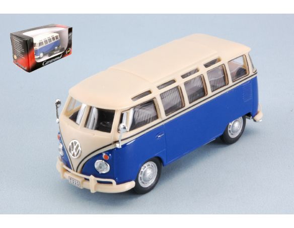 Cararama Motorama CA60330B VW T1 SAMBA BLUE/CREAM 1:43 Modellino