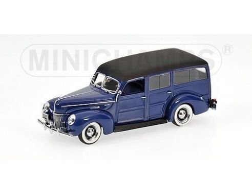 Minichamps PM400082112 FORD V 8 DELUXE WOODY 1940 BLUE 1:43 Modellino