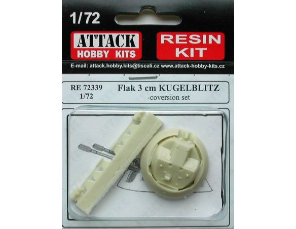 ATTACK HOBBY KITS 72339 - Flak 3 cm Kugelblitz in Resina 1:72 Modellismo