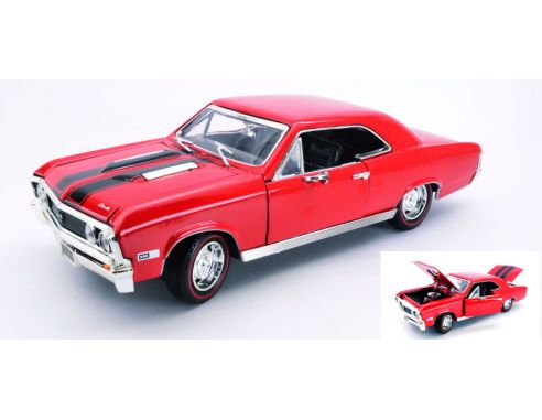 Motormax MTM73104RB CHEVROLET CHEVELLE SS396 1967 RED/BLACK 1:18 Modellino