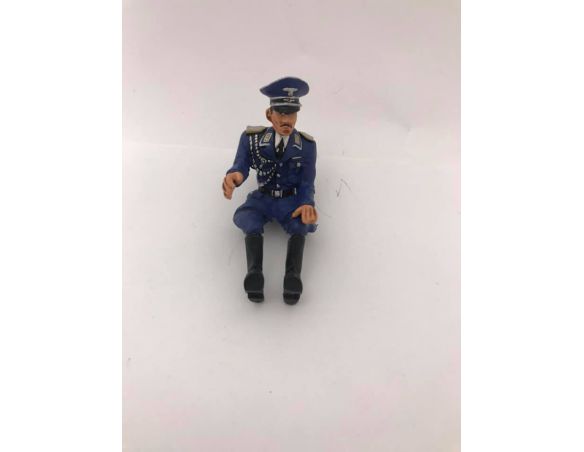 Personaggio Soldato Italiano con Divisa blu seduto 5 cm Figura Modellino