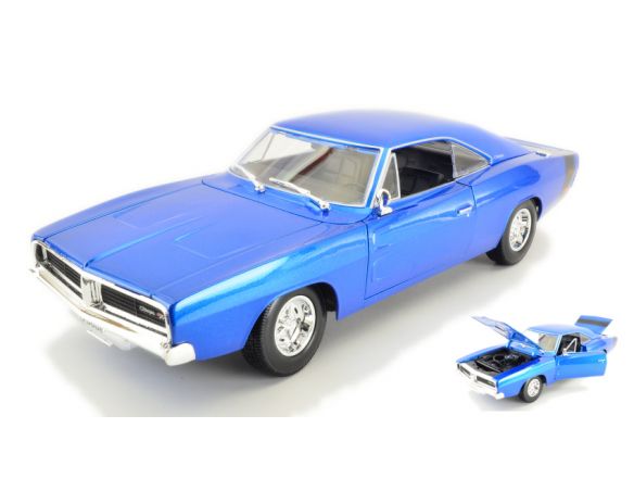 Maisto MI31387B DODGE CHARGER R/T 1969 METALLIC BLUE 1:18 Modellino