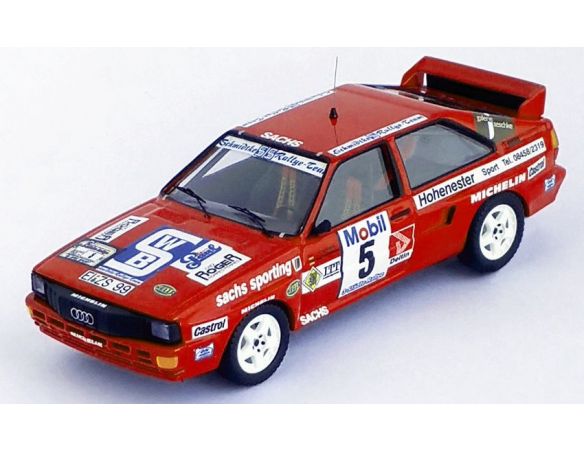 Trofeu TFRRDE08 AUDI QUATTRO N.5 3rd STADTE RALLY 1986 SCHIMDTKE-KUSKEN 1:43 Modellino