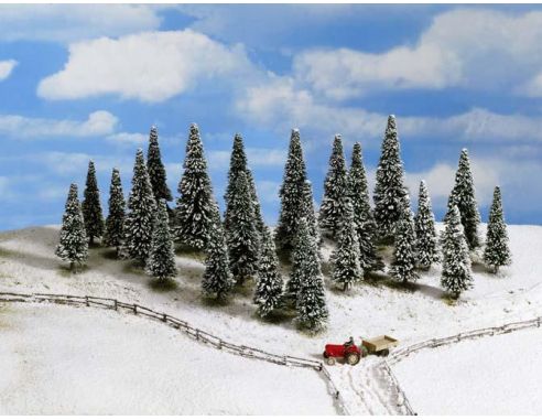 Noch 26328 - 25 pezzi albero Abeti con la neve 60 - 150 mm Modellino