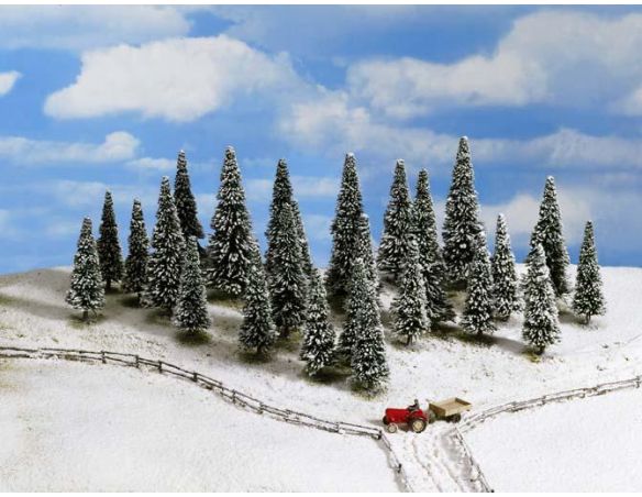 Noch 26328 - 25 pezzi albero Abeti con la neve 60 - 150 mm Modellino