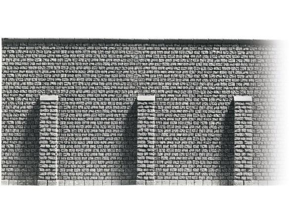 Noch 58056  - Muro di contenimento in pietra con rinforzi 33,4 x 12x5 cm H0 Modellino