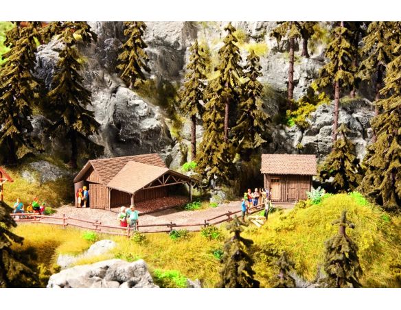 Noch 66704 H0  - Granaio con tettoia e ricovero attrezzi (2 pz) Modellino