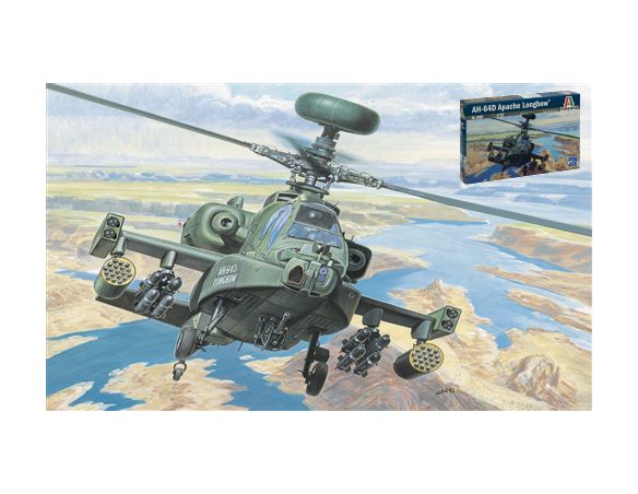 Italeri IT0080 ELICOTTERO AH-64 D APACHE KIT 1:72 Modellino