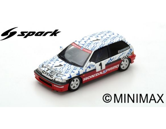 Spark Model S5460 HONDA CIVIC EF9 N.1 GROUP N SUZUKA CIRCUIT TEST 1990 AYRTON SENNA 1:43 Modellino