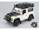 Welly WE22498SPWHITE LAND ROVER DEFENDER WHITE/BLACK W/ROOF RACK 1:24 Modellino