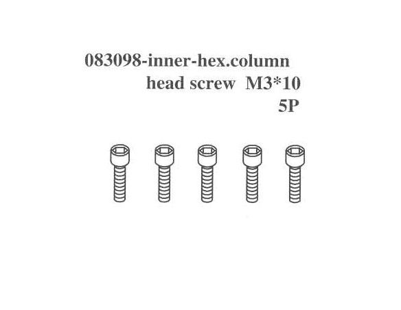 Smartech 080398 Vite a testa cilindrica M3*10 5 pezzi Ricambi Accessori