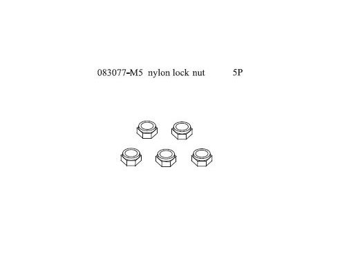 Smartech 083077 Dado di bloccaggio in nylon M5 1:8 5 pezzi Ricambi Accessori