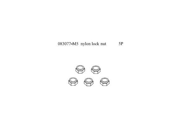 Smartech 083077 Dado di bloccaggio in nylon M5 1:8 5 pezzi Ricambi Accessori