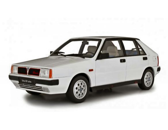 Ixo model LM108A LANCIA DELTA 1600 HF I.E. R86 SERIE 3 1986 WHITE 1:18 Modellino