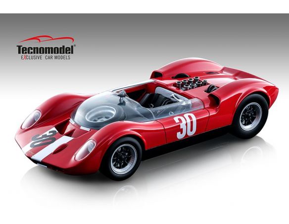 Tecnomodel TMD1886B MCLAREN ALVA MARK 1 N.30 WINN.ASPERN GP 1965 CHARLES VOGELE 1:18 Modellino