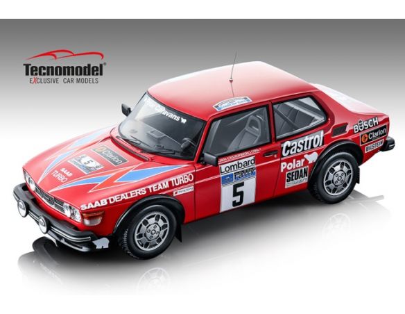 Tecnomodel TMD1891B SAAB 99 TURBO N.5 ACCIDENT RAC RALLY 1979 S.BLOMQVIST -B.CEDERBERG 1:18 Modellino