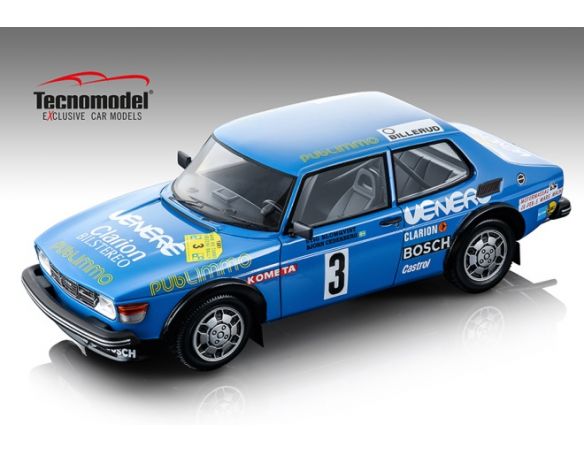 Tecnomodel TMD1891D SAAB 99 TURBO N.3 WINNER SWEDISH RALLY 1981 S.BLOMQVIST-B.CEDERBERG 1:18 Modellino