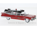 Neo Scale Models NEO45264 CADILLAC SUPERIOR AMBULANCE CHICAGO FIRE DEPT.1959 RED 1:43 Modellino