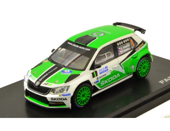 Abrex AB605TM SKODA FABIA III R5 N.1 RALLY BOHEMIA 2015 J.KOPECKY-P.DRESLER 1:43 Modellino