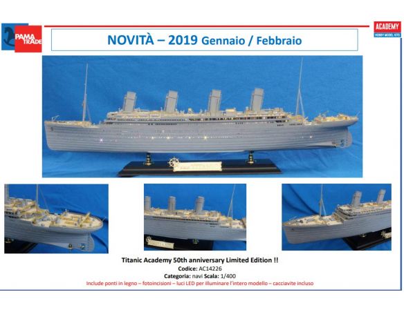 ACADEMY ACD14226 TITANIC ACADEMY 50th ANNIVERSARY KIT 1:400 Modellino