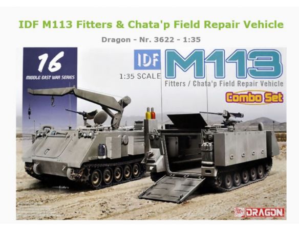 Dragon D3622 IDF M113 FITTERS & CHATA p FIELD REPAIR VEHICLE KIT 1:35 Modellino