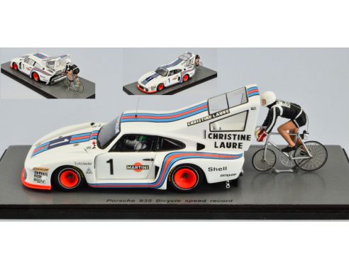 Spark Model S1939 PORSCHE 935 MARTINI H.PESCAROLO W/BICYCLE SPEED REC.1997 J.C.RUDE 1:43 Modellino