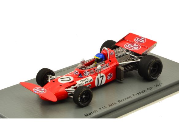 Spark Model S7161 MARCH 711 RONNIE PETERSON 1971 N.17 DNF FRENCH GP 1:43 Modellino