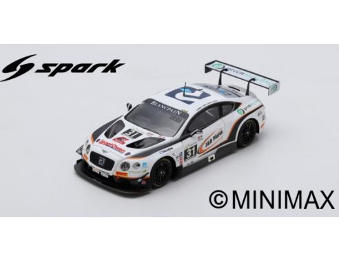 Spark Model SB225 BENTLEY CONTINENTAL GT3 N.31 24 H SPA 2018 SMITH-PIERCE-MEYRICK-MORRIS Modellino