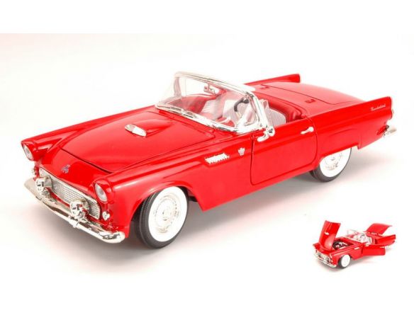 Hot Wheels LDC92068R FORD THUNDERBIRD CONVERTIBLE HARD TOP 1955 RED 1:18 Modellino