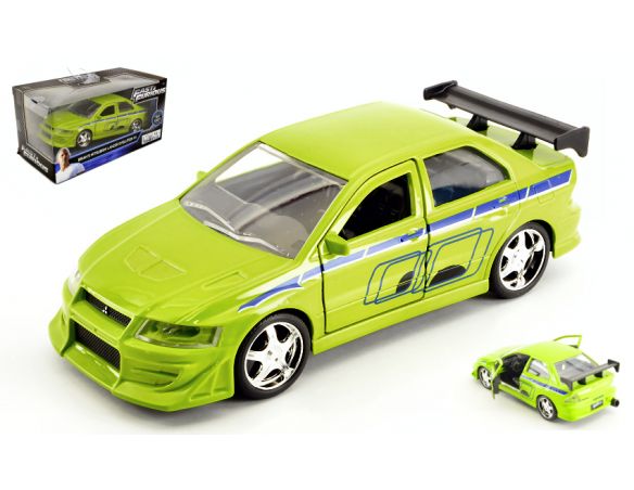 JADA TOYS JADA99789 BRIAN'S MITSUBISHI LANCER EVOLUTION VII FAST & FURIOUS GREEN 1:32 Modellino