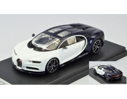 Looksmart LS494C BUGATTI CHIRON SKYVIEW GLACIER WHITE/LAKE BLUE MET.1:43 Modellino
