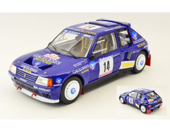 Triple 9 T9-1800205 PEUGEOT 205 T16 N.14 TOUR DE CORSE 1985 B.DARNICHE-A.MAHE 1:18 Modellino