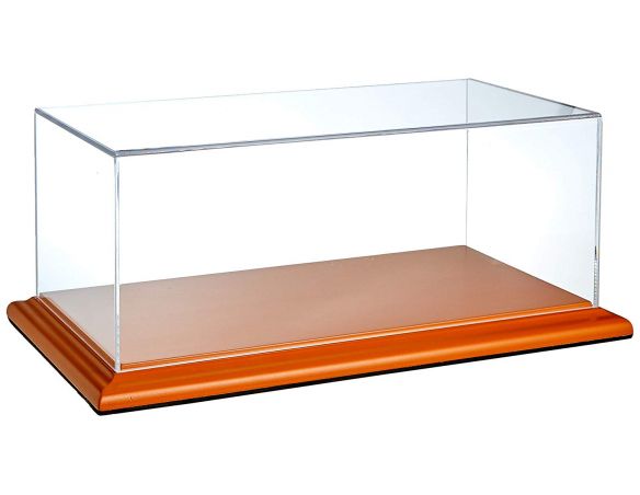 ATLANTIC-CASE ATL10048 MOLSHEIM DISPLAY CASE WITH CHERRY COLOR WOOD BASE mm 325x165x125 1:18 Modellino