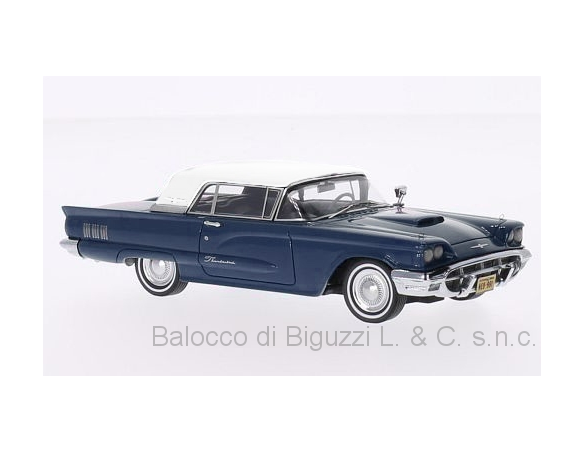 Neo Scale Models NEO45992 FORD THUNDERBIRD HARDTOP 1960 MET.BLUE/WHITE 1:43 Modellino