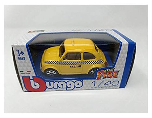 Bburago BU00708 Fiat 500 Taxi giallo Street Fire 1:43 Modellino