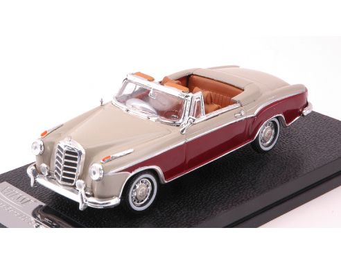 Vitesse VE28627 MERCEDES 220 SE CONVERTIBLE BEIGE/DARK RED 1:43 Modellino