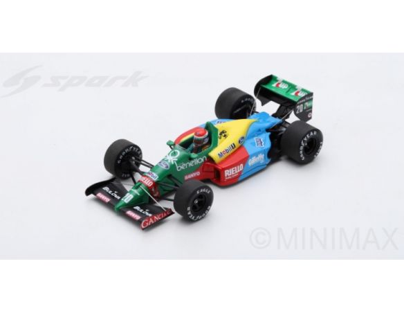 Spark Model S5206 BENETTON B188 E.PIRRO 1989 N.20 9th FRENCH GP 1:43 Modellino