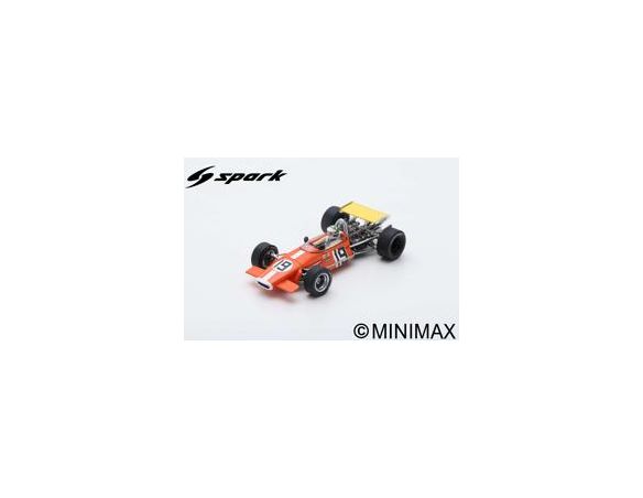 Spark Model S5265 BRABHAM BT24 SILVIO MOSER 1969 N.19 6th US GP 1:43 Modellino