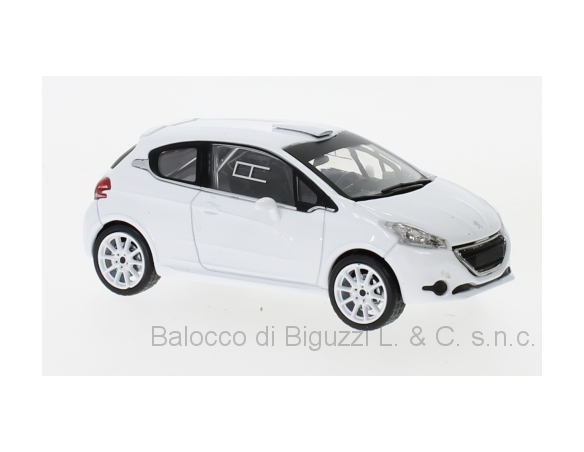 Ixo model MDCS021 PEUGEOT 208 R2 WHITE 2013 PLAIN BODY W/4 SPARE WHEELS 1:43 Modellino
