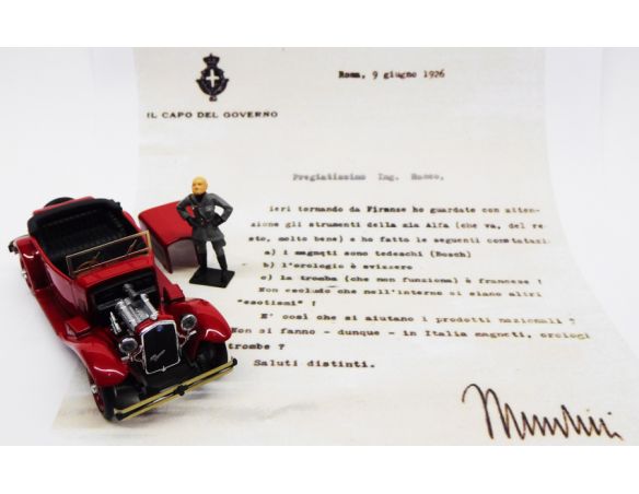 Rio RI4606P ALFA ROMEO 1750 TORPEDO LETTERA DI MUSSOLINI ALL'ING.NICOLA ROMEO 1:43 Modellino