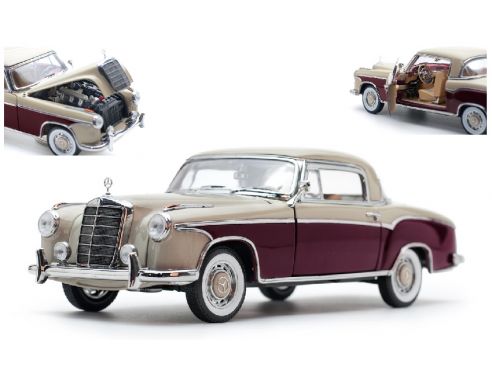SunStar SS3570 MERCEDES 220 SE COUPE 1958 LIGHT BEIGE/AMARANT 1:18 Modellino