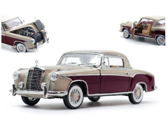 SunStar SS3570 MERCEDES 220 SE COUPE 1958 LIGHT BEIGE/AMARANT 1:18 Modellino