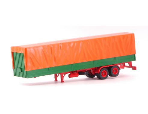 Ixo model TRL002 TRAILER W/CANVAS COVER ORANGE/GREEN 1:43 Modellino