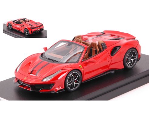 Looksmart LS496B FERRARI 488 PISTA SPIDER ROSSO CORSA W/BLACK STRIPES 1:43 Modellino