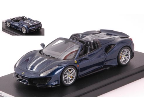 Looksmart LS496C FERRARI 488 PISTA SPIDER BLU NART W/SILVER STRIPES 1:43 Modellino