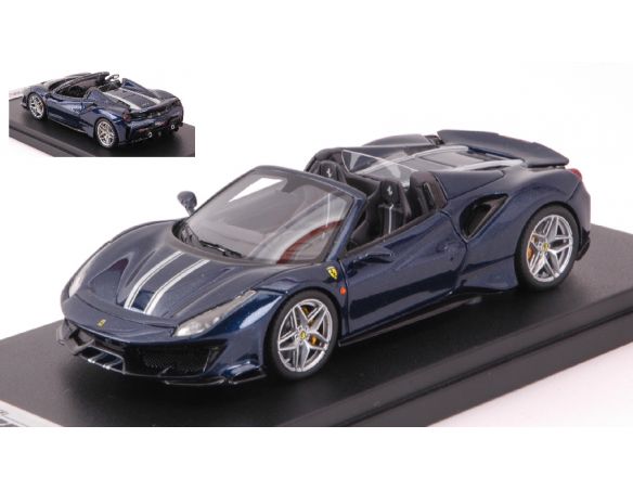 Looksmart LS496C FERRARI 488 PISTA SPIDER BLU NART W/SILVER STRIPES 1:43 Modellino