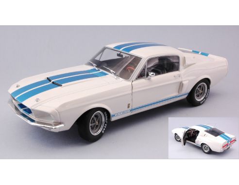 Solido SL1802901 FORD MUSTANG GT500 1967 WHITE W/BLUE STRIPES 1:18 Modellino