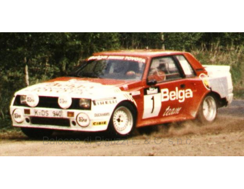 Ixo model RAC282 TOYOTA CELICA TURBO N.1 HASPENGAUW RALLY 1985 KANKKUNEN-GALLAGHER 1:43 Modellino
