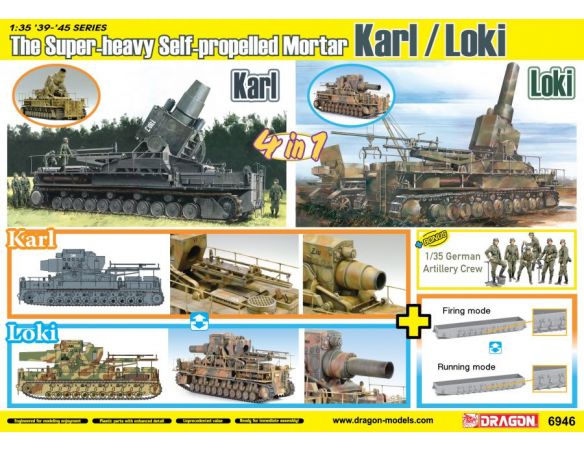 Dragon D6946 60 cm MORSER GERAT 040 - 54 cm MORSER GERAT 041 KIT 1:35 Modellino