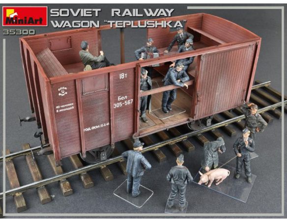 Miniart MIN35300 SOVIET RAILWAY WAGON TEPLUSHKA KIT 1:35 Modellino